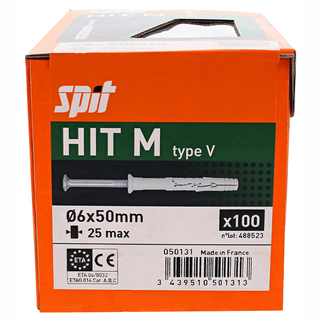 SPIKPLUGG 6X50/25MM SPIT HIT