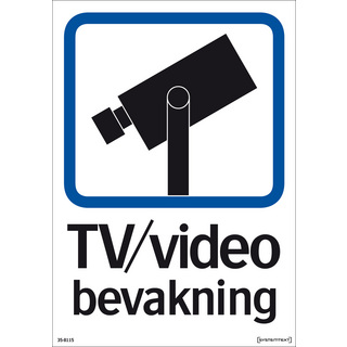 ORDNINGSSKYLT TV/VIDEO BEVAKNING