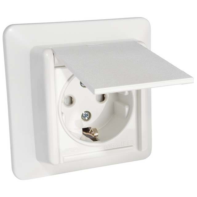 VÄGGUTTAG 1-V JORD INF IP44 MED LOCK EJ KOMBIMONTAGE | Beijerbygg Byggmaterial