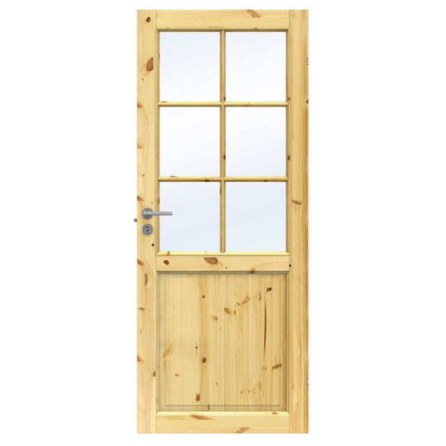 INNERDÖRR BODIL ID 8X21 FURUL 150/SP6 GLAS/MASSIV EXKL KARM | Beijerbygg Byggmaterial