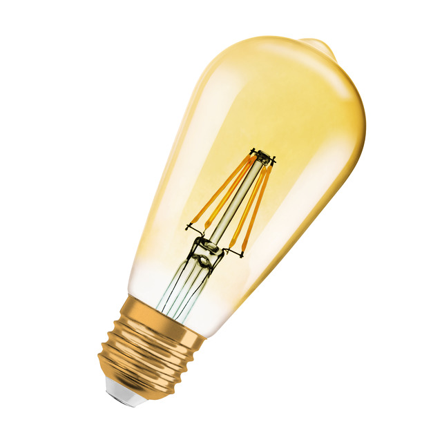 LED-LAMPA RETRO EDISON 7W DIM E27 824 KLAR GOLD (50) OSRAM | Beijerbygg Byggmaterial