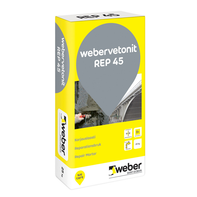 REP 45 REPARATIONSBRUK 25KG 0-2MM FIBERFÖRST  (40) 5-50MM | Beijerbygg Byggmaterial