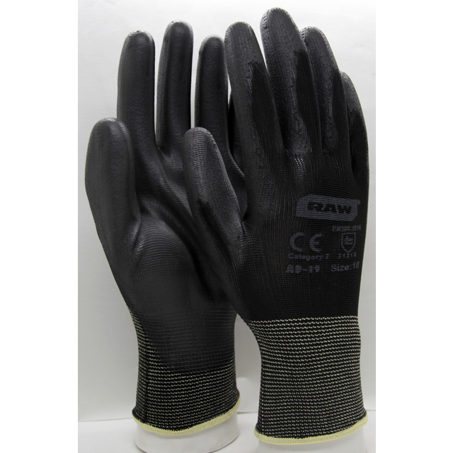 MONTAGEHANDSKE RAW BASIC 9 SV SUPERTUNN DOPPAD I PU | Beijerbygg Byggmaterial