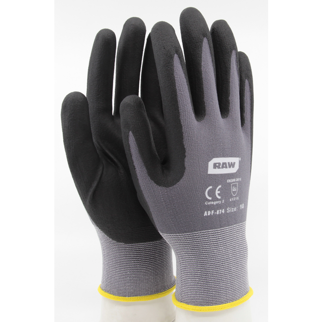 MONTAGEHANDSKE RAW PRO 8 TUNN DOPPAD I NITRIL | Beijerbygg Byggmaterial