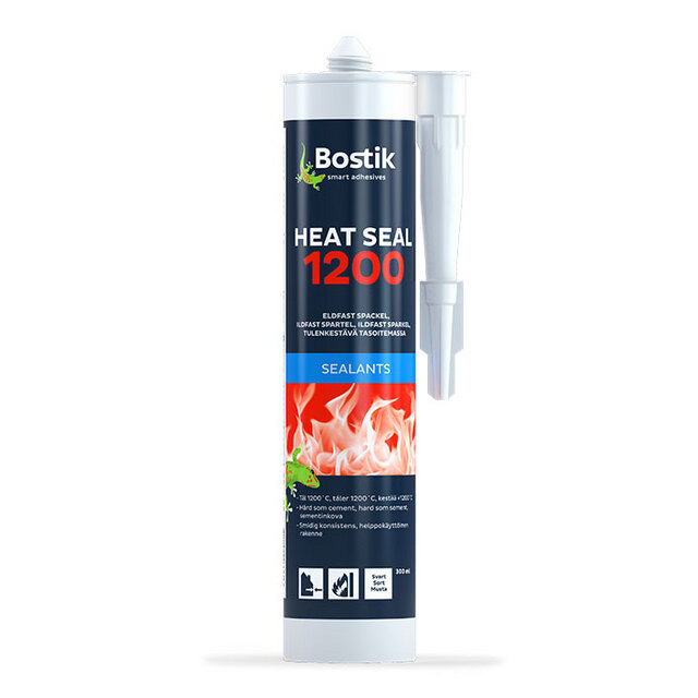 BRANDFOGMASSA 1200C 0,3L SVART BOSTIK ELDFAST FOGMASSA (12) | Beijerbygg Byggmaterial