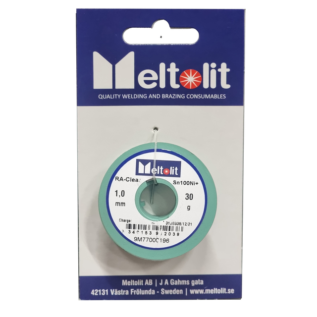 LÖDTRÅD MELTOLIT SN100NI+ RA CLEAR 1MM 100G | Beijerbygg Byggmaterial LÖDTRÅD MELTOLIT SN100NI+ RA CLEAR 1MM 100G | Beijerbygg Byggmaterial