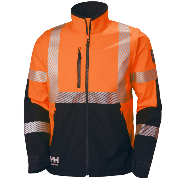 JACKA ICU SOFTSHELL VARSEL ORANGE/GRANITGRÅ 2XL | Beijerbygg Byggmaterial