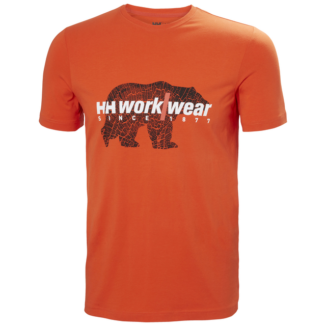 T-SHIRT HHWW GRAPHIC MÖRK ORANGE XL | Beijerbygg Byggmaterial