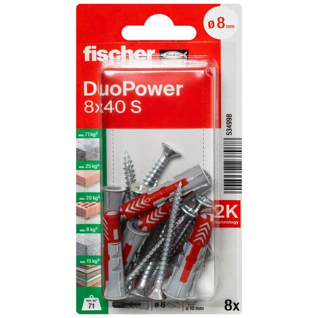 PLUGG DUOPOWER S K 8X40 8ST 8X40 | Beijerbygg Byggmaterial PLUGG DUOPOWER S K 8X40 8ST 8X40 | Beijerbygg Byggmaterial