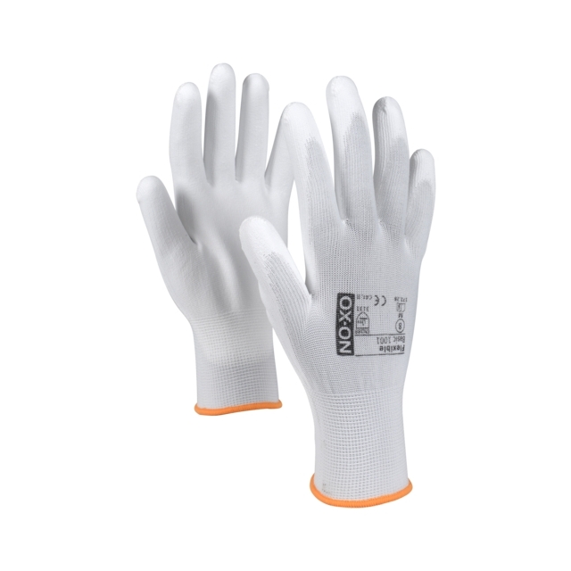 MÅLARHANDSKE MED PU STRL M 8 WHITE FLEX PU NYLONHANDSKE | Beijerbygg Byggmaterial