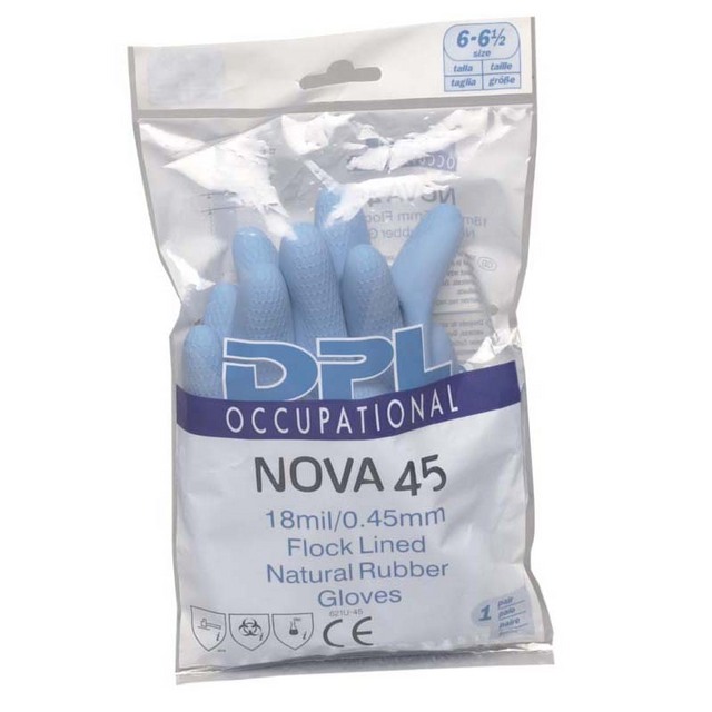 LATEXHANDSKE NOVA STL S RULLKANT BLÅ STL 6-6½ | Beijerbygg Byggmaterial