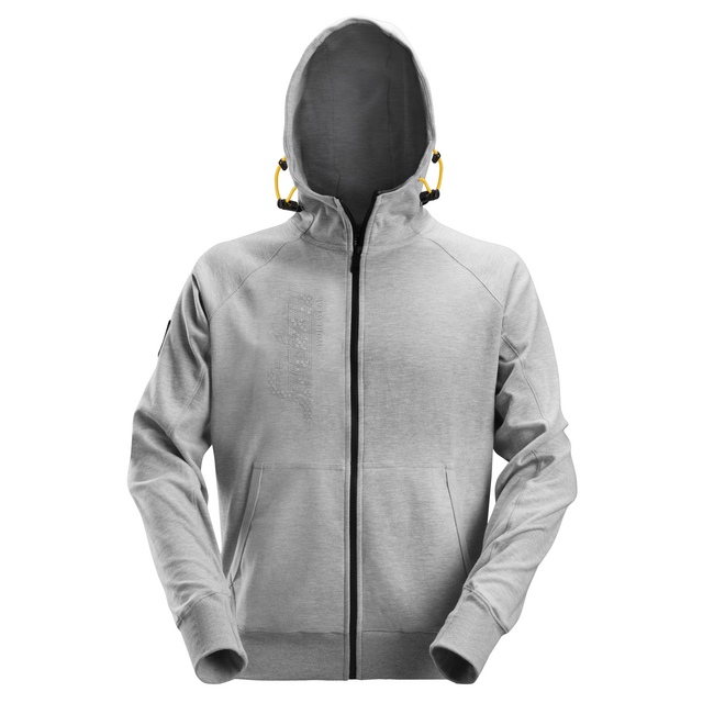 TRÖJA HOODIE ZIP LOGGO GRÅ MELERAD STL M | Beijerbygg Byggmaterial
