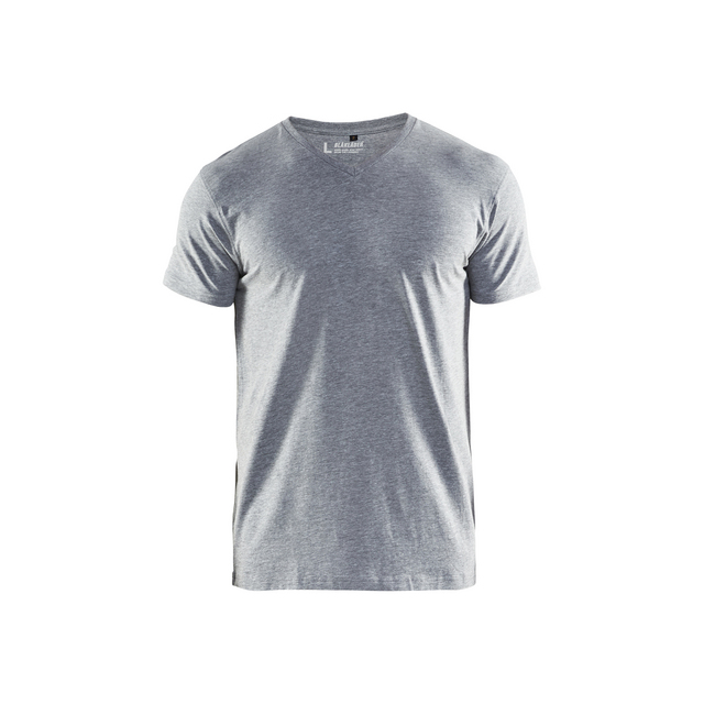 T-SHIRT 3360 1059 V-RINGAD GRÅMELERAD M | Beijerbygg Byggmaterial