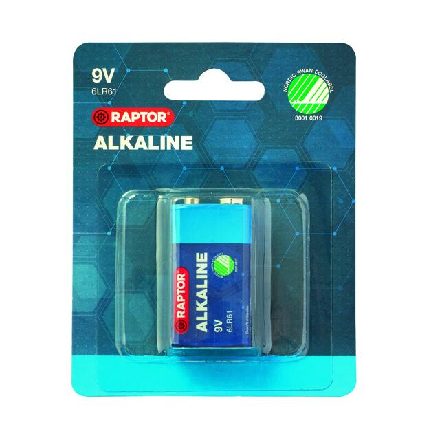 BATTERI RAPTOR 6LR61 9V 1ST ALKALINE | Beijerbygg Byggmaterial BATTERI RAPTOR 6LR61 9V 1ST ALKALINE | Beijerbygg Byggmaterial