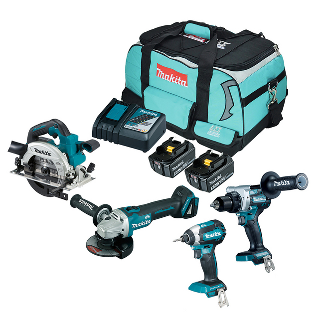 KOMBOKIT DLX4156TX1 MAKITA 18V 4 MASKINER 2X5AH LADDARE | Beijerbygg Byggmaterial KOMBOKIT DLX4156TX1 MAKITA 18V 4 MASKINER 2X5AH LADDARE | Beijerbygg Byggmaterial